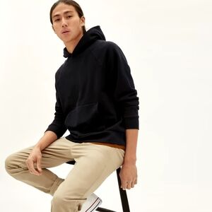 Everlane The Track Hoodie Mens Sweatshirt Cotton Black Pullover Pocket